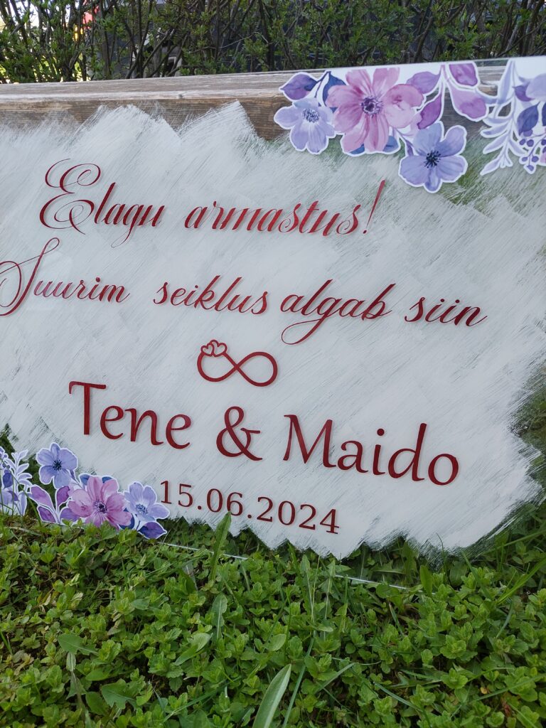 Akrüülplastist tervitussilt