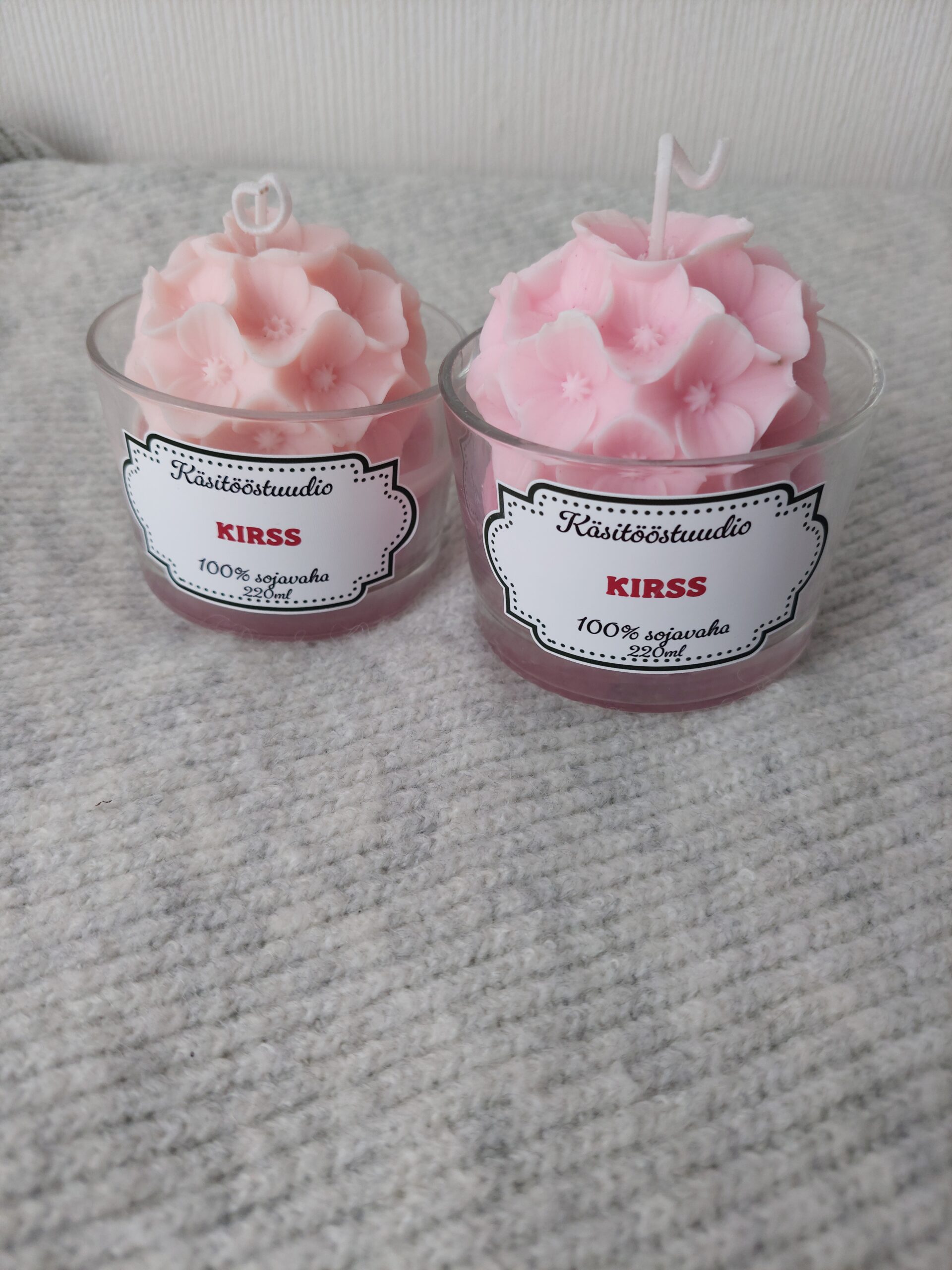 Sojavahast käsitääküünal Kirss