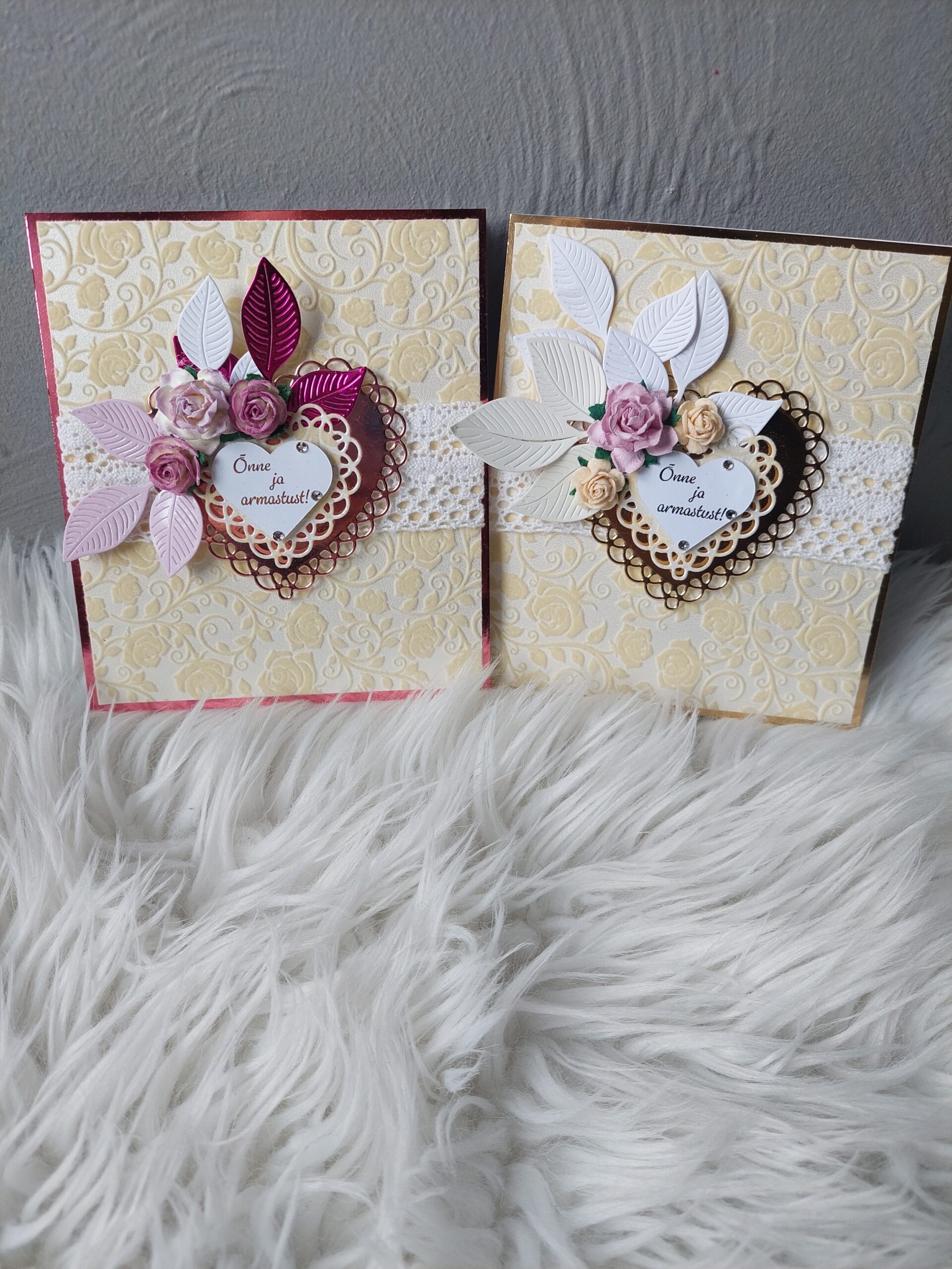 Pulmakaart rose gold, samet ja pits. - Image 2